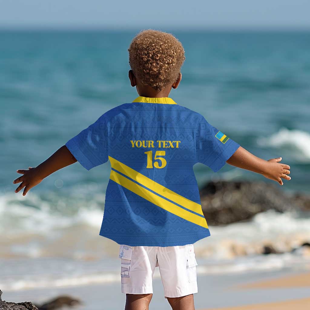 Custom Rwanda Football Kid Hawaiian Shirt Pride Of Rwanda - Blue LT15