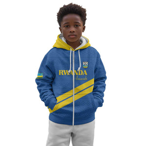 Custom Rwanda Football Kid Hoodie Pride Of Rwanda - Blue - African Pride