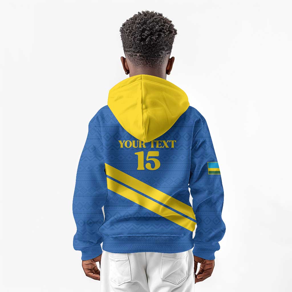 Custom Rwanda Football Kid Hoodie Pride Of Rwanda - Blue - African Pride