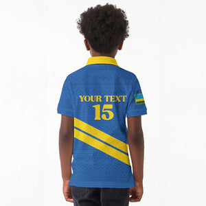Custom Rwanda Football Kid Polo Shirt Pride Of Rwanda - Blue LT15