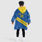 Custom Rwanda Football Kid Wearable Blanket Hoodie Pride Of Rwanda - Blue - African Pride