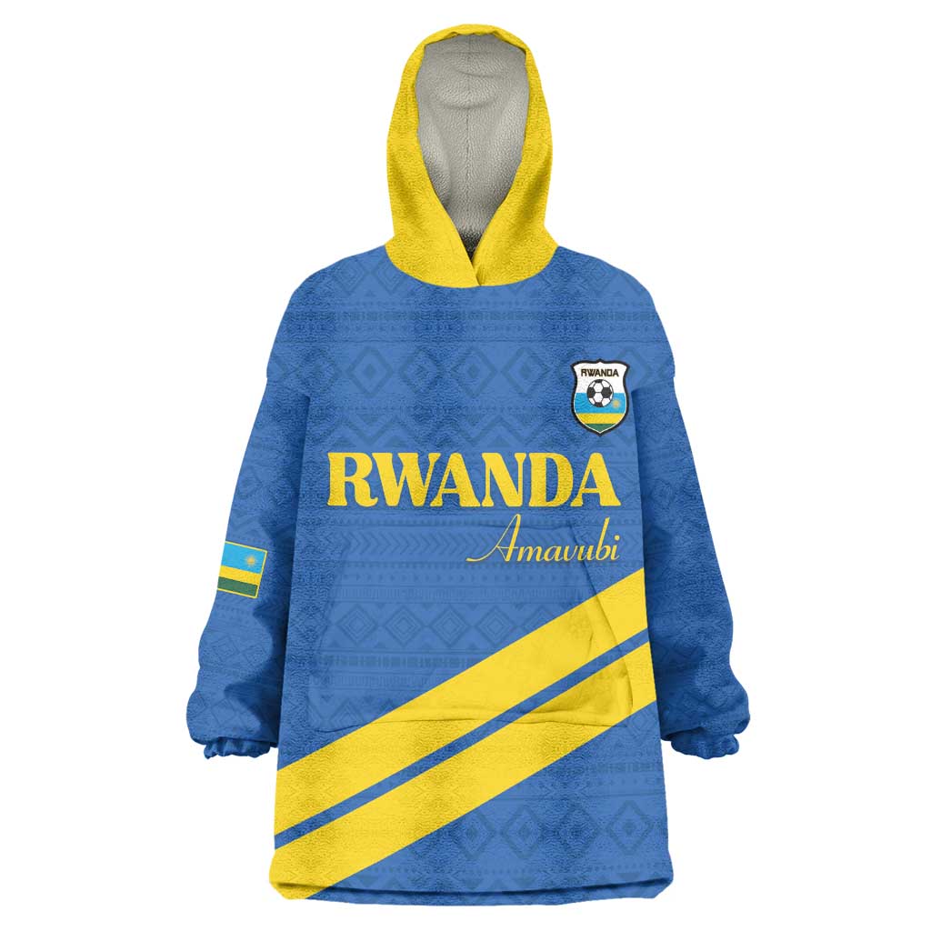 Custom Rwanda Football Kid Wearable Blanket Hoodie Pride Of Rwanda - Blue - African Pride