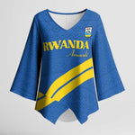 Custom Rwanda Football Kimono Sleeve Blouse Pride Of Rwanda - Blue - African Pride