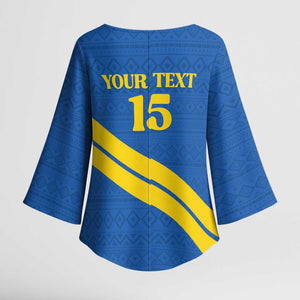Custom Rwanda Football Kimono Sleeve Blouse Pride Of Rwanda - Blue - African Pride