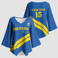 Custom Rwanda Football Kimono Sleeve Blouse Pride Of Rwanda - Blue - African Pride
