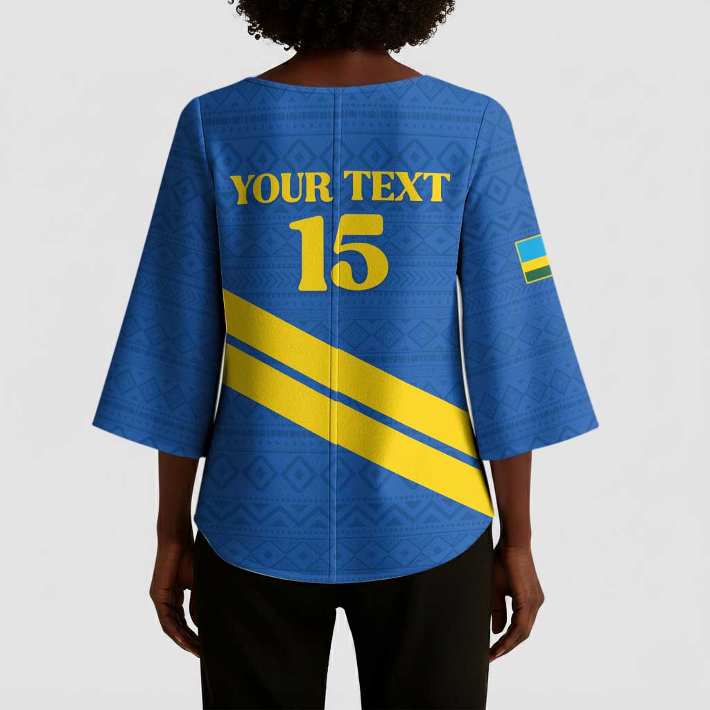 Custom Rwanda Football Kimono Sleeve Blouse Pride Of Rwanda - Blue - African Pride