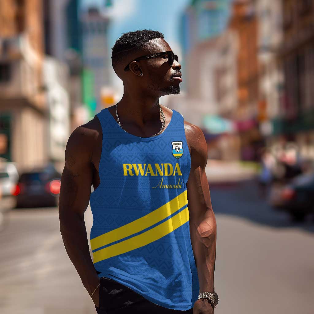 Custom Rwanda Football Men Tank Top Pride Of Rwanda - Blue - African Pride