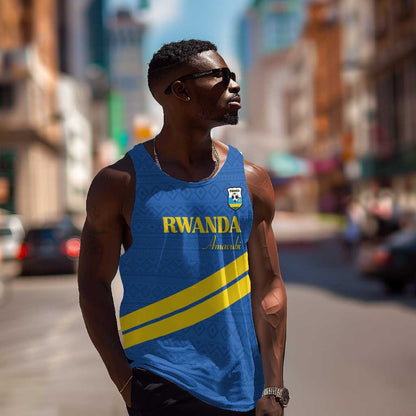 Custom Rwanda Football Men Tank Top Pride Of Rwanda - Blue - African Pride