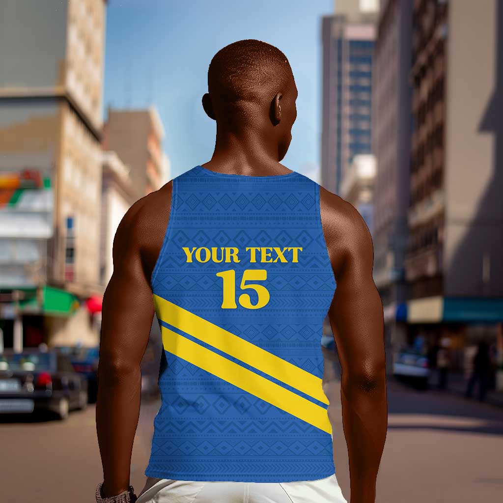 Custom Rwanda Football Men Tank Top Pride Of Rwanda - Blue - African Pride