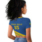 Custom Rwanda Football Raglan Cropped T shirt Pride Of Rwanda - Blue LT15