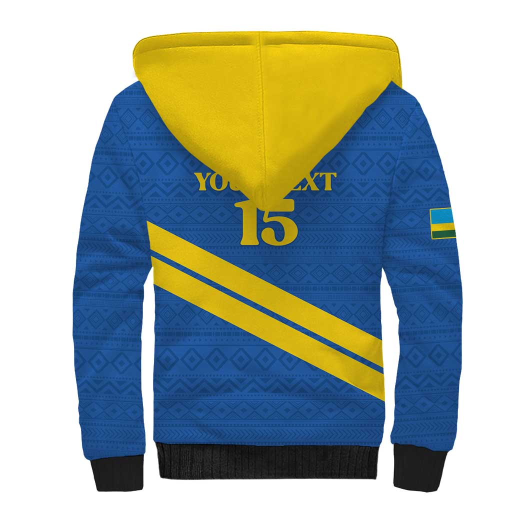 Custom Rwanda Football Sherpa Hoodie Pride Of Rwanda - Blue - African Pride