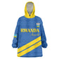 Custom Rwanda Football Wearable Blanket Hoodie Pride Of Rwanda - Blue - African Pride