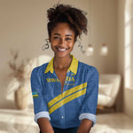 Custom Rwanda Football Women Casual Shirt Pride Of Rwanda - Blue - African Pride