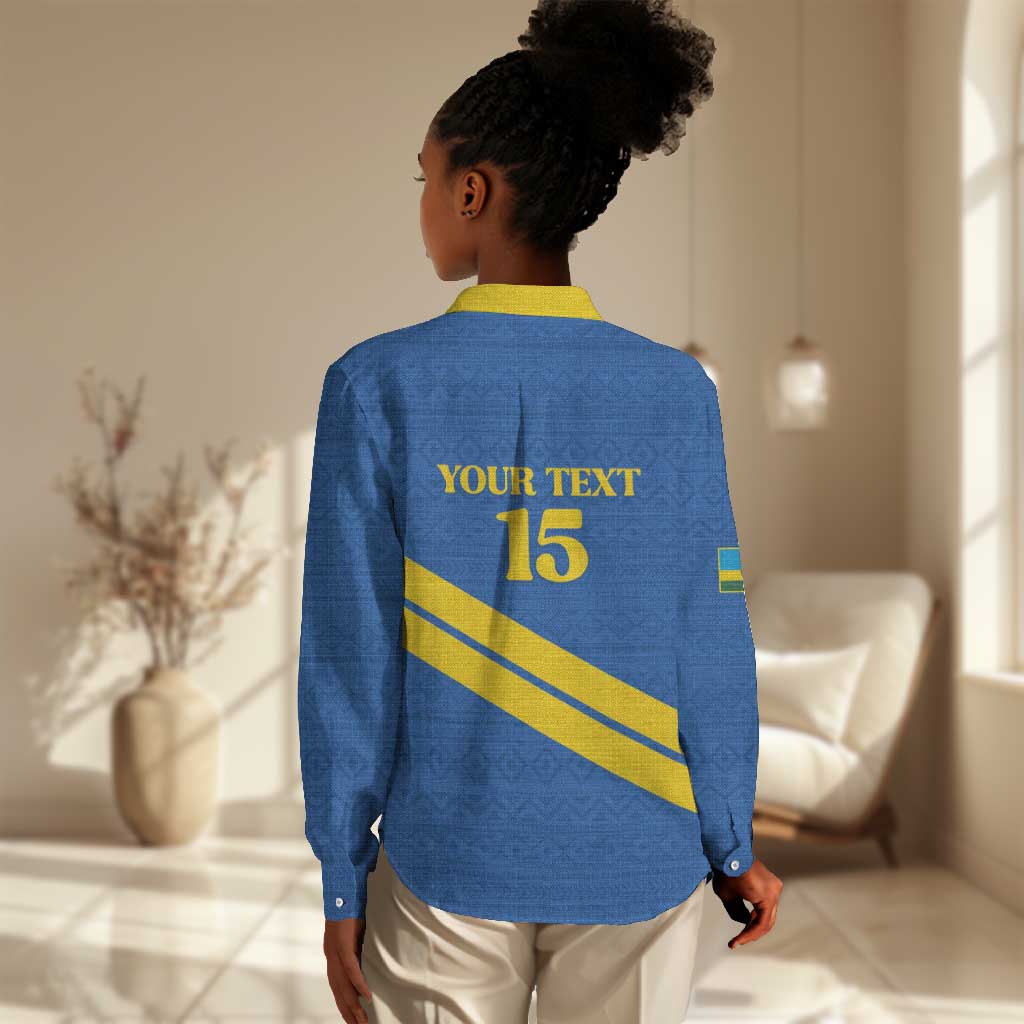 Custom Rwanda Football Women Casual Shirt Pride Of Rwanda - Blue - African Pride