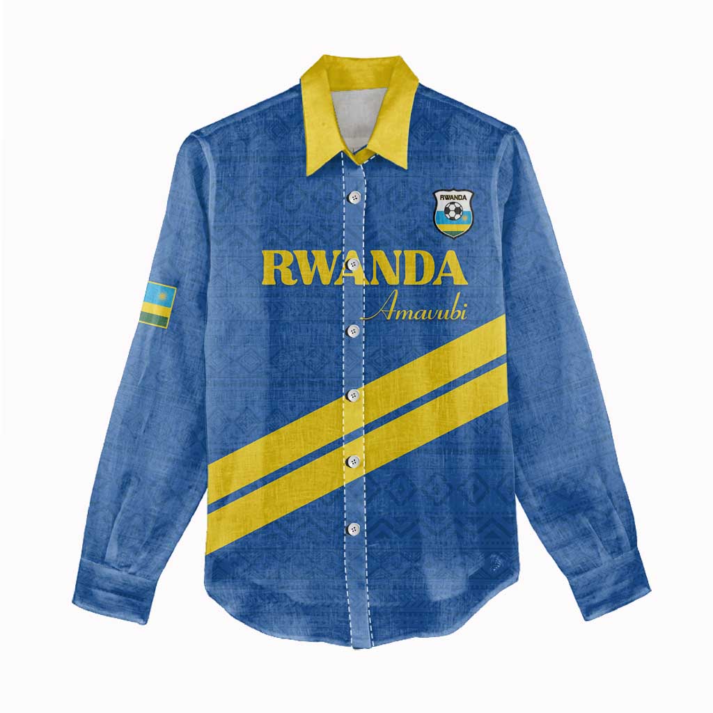 Custom Rwanda Football Women Casual Shirt Pride Of Rwanda - Blue - African Pride