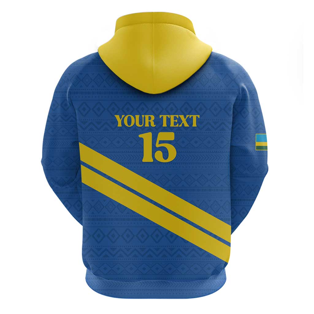 Custom Rwanda Football Zip Hoodie Pride Of Rwanda - Blue - African Pride