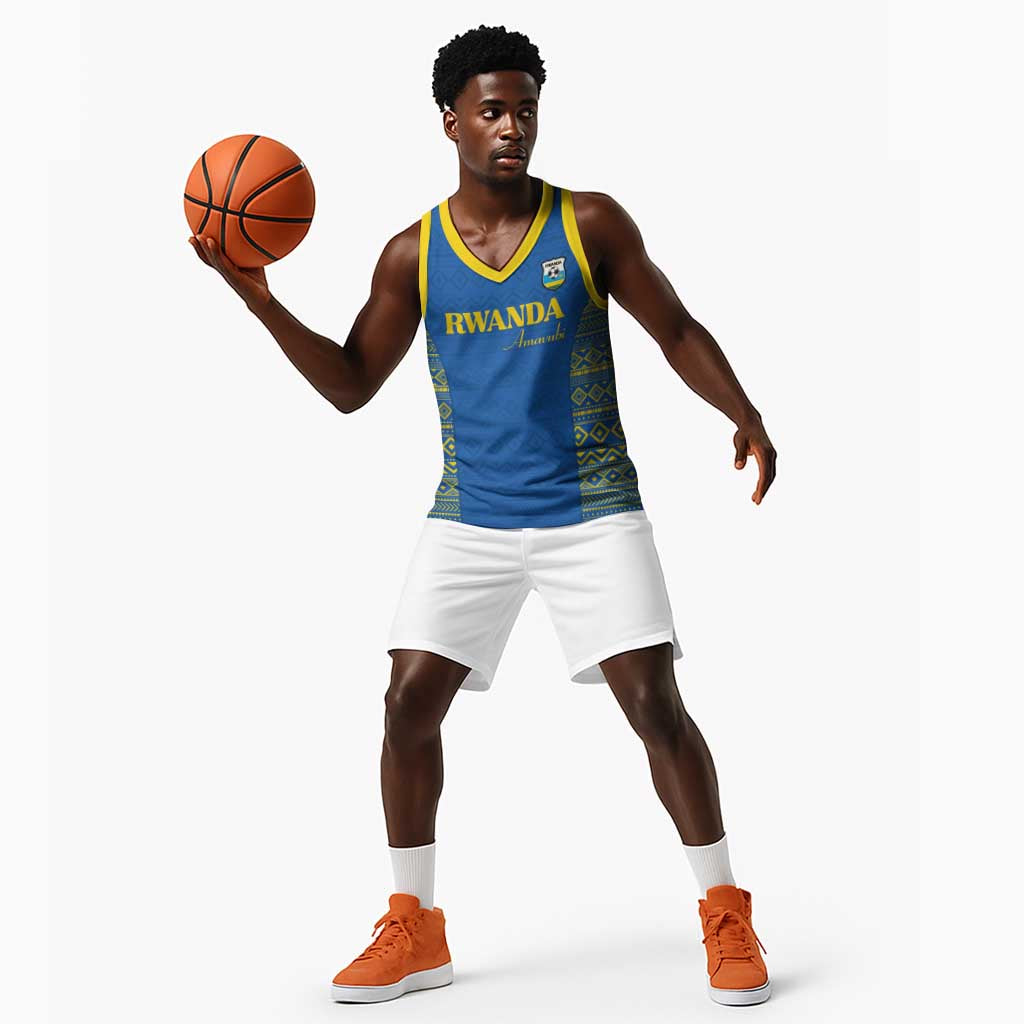 Rwanda Football Custom Basketball Jersey Stand With Amavubi - Blue - African Pride