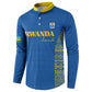 Rwanda Football Custom Button Sweatshirt Stand With Amavubi - Blue