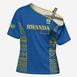 Rwanda Football Custom Cross Shoulder Shirt Stand With Amavubi - Blue - African Pride