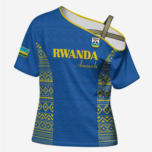 Rwanda Football Custom Cross Shoulder Shirt Stand With Amavubi - Blue - African Pride