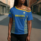 Rwanda Football Custom Cross Shoulder Shirt Stand With Amavubi - Blue - African Pride