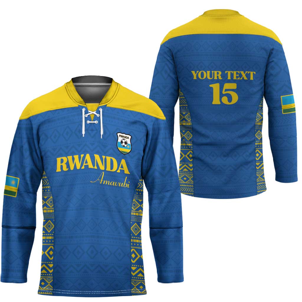 Rwanda Football Custom Hockey Jersey Stand With Amavubi - Blue - African Pride