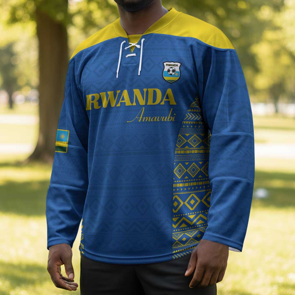 Rwanda Football Custom Hockey Jersey Stand With Amavubi - Blue - African Pride