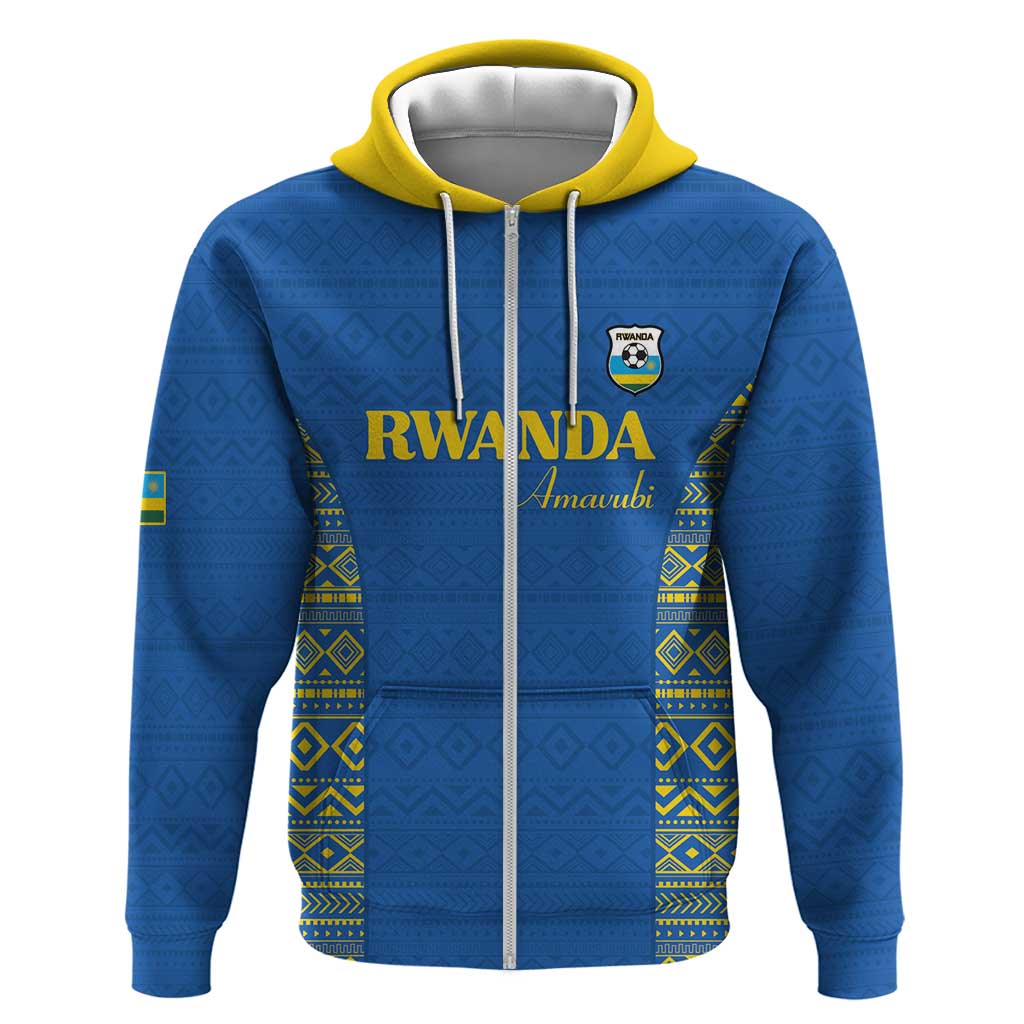 Rwanda Football Custom Hoodie Stand With Amavubi - Blue - African Pride