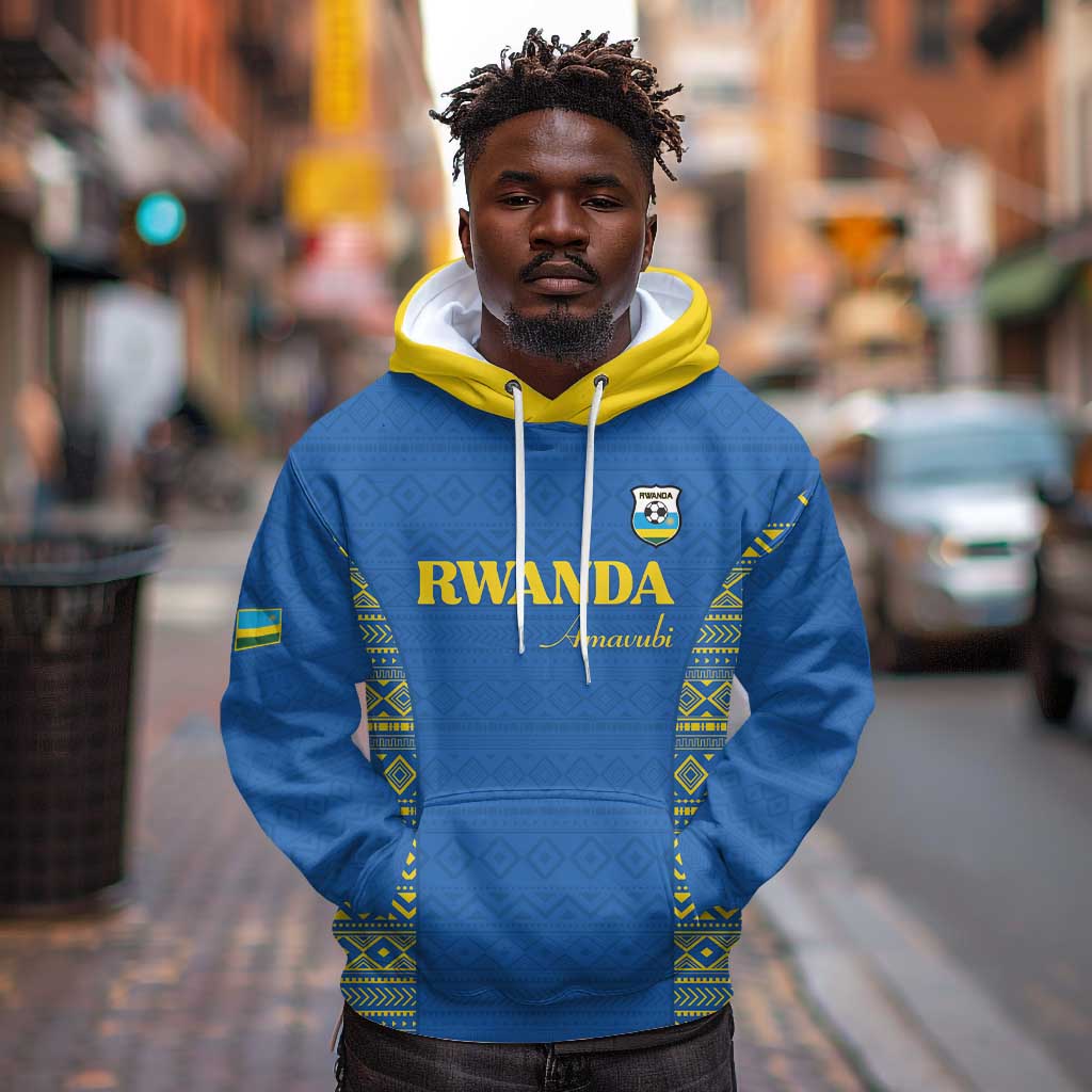 Rwanda Football Custom Hoodie Stand With Amavubi - Blue - African Pride