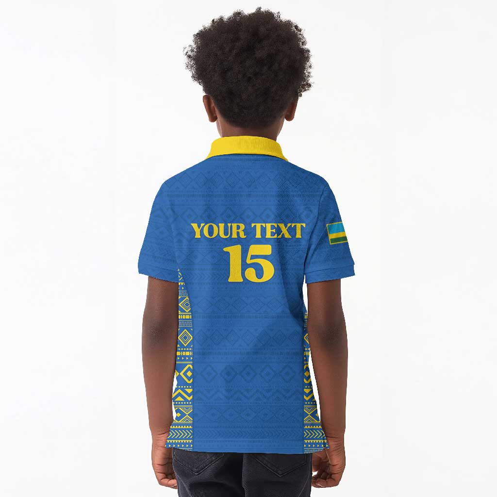 Rwanda Football Custom Kid Polo Shirt Stand With Amavubi - Blue LT15