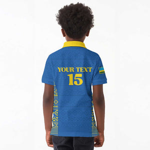 Rwanda Football Custom Kid Polo Shirt Stand With Amavubi - Blue LT15