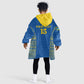 Rwanda Football Custom Kid Wearable Blanket Hoodie Stand With Amavubi - Blue - African Pride