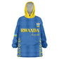 Rwanda Football Custom Kid Wearable Blanket Hoodie Stand With Amavubi - Blue - African Pride