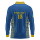 Rwanda Football Custom Long Sleeve Polo Shirt Stand With Amavubi - Blue - African Pride