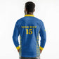 Rwanda Football Custom Long Sleeve Polo Shirt Stand With Amavubi - Blue - African Pride