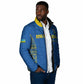 Rwanda Football Custom Padded Jacket Stand With Amavubi - Blue - African Pride