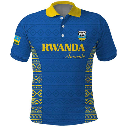 Rwanda Football Custom Polo Shirt Stand With Amavubi - Blue LT15
