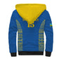 Rwanda Football Custom Sherpa Hoodie Stand With Amavubi - Blue - African Pride