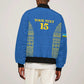 Rwanda Football Custom Sleeve Zip Bomber Jacket Stand With Amavubi - Blue - African Pride