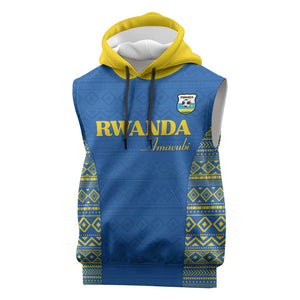 Rwanda Football Custom Sleeveless Hoodie Stand With Amavubi - Blue - African Pride