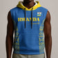 Rwanda Football Custom Sleeveless Hoodie Stand With Amavubi - Blue - African Pride