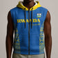 Rwanda Football Custom Sleeveless Zip Hoodie Stand With Amavubi - Blue - African Pride
