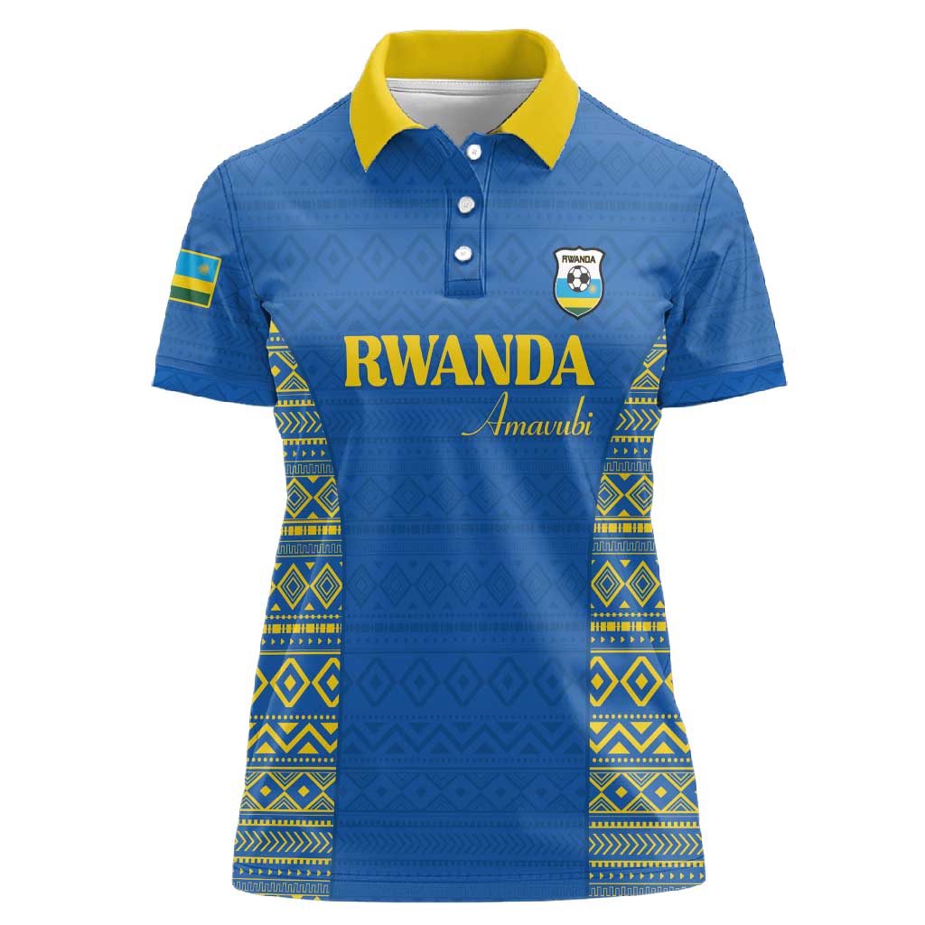 Rwanda Football Custom Women Polo Shirt Stand With Amavubi - Blue by ...