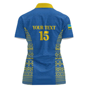 Rwanda Football Custom Women Polo Shirt Stand With Amavubi - Blue LT15