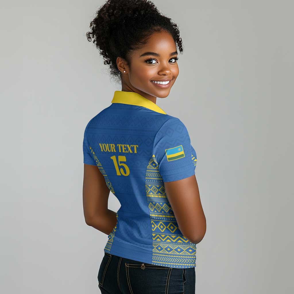 Rwanda Football Custom Women Polo Shirt Stand With Amavubi - Blue LT15