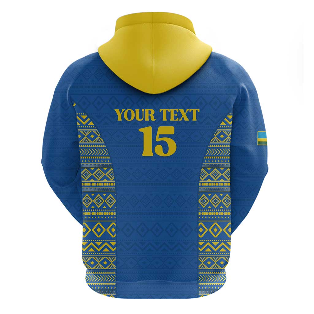 Rwanda Football Custom Zip Hoodie Stand With Amavubi - Blue - African Pride