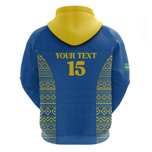 Rwanda Football Custom Zip Hoodie Stand With Amavubi - Blue - African Pride