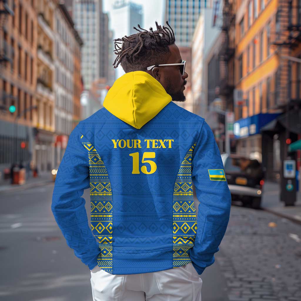 Rwanda Football Custom Zip Hoodie Stand With Amavubi - Blue - African Pride