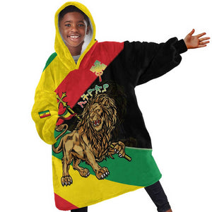 Ethiopia Lion of Judah Kid Wearable Blanket Hoodie Ethiopia Empire 1270-1974