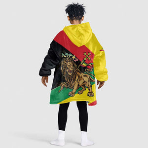 Ethiopia Lion of Judah Kid Wearable Blanket Hoodie Ethiopia Empire 1270-1974